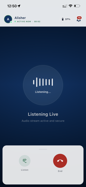Live listen-in audio